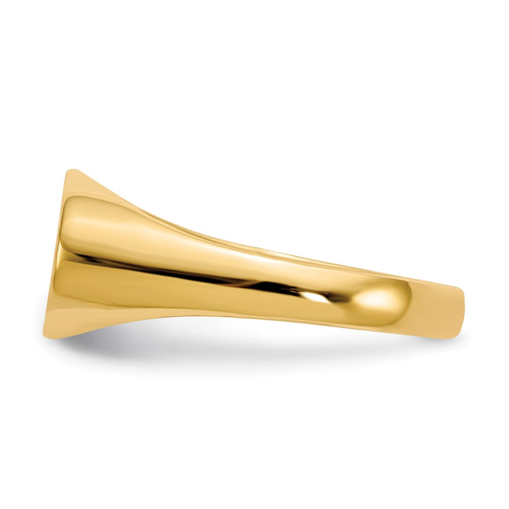 14k 6.25x11.5mm Closed Back Childs Oval Signet Ring