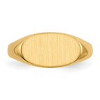 14k 6.25x11.5mm Closed Back Childs Oval Signet Ring