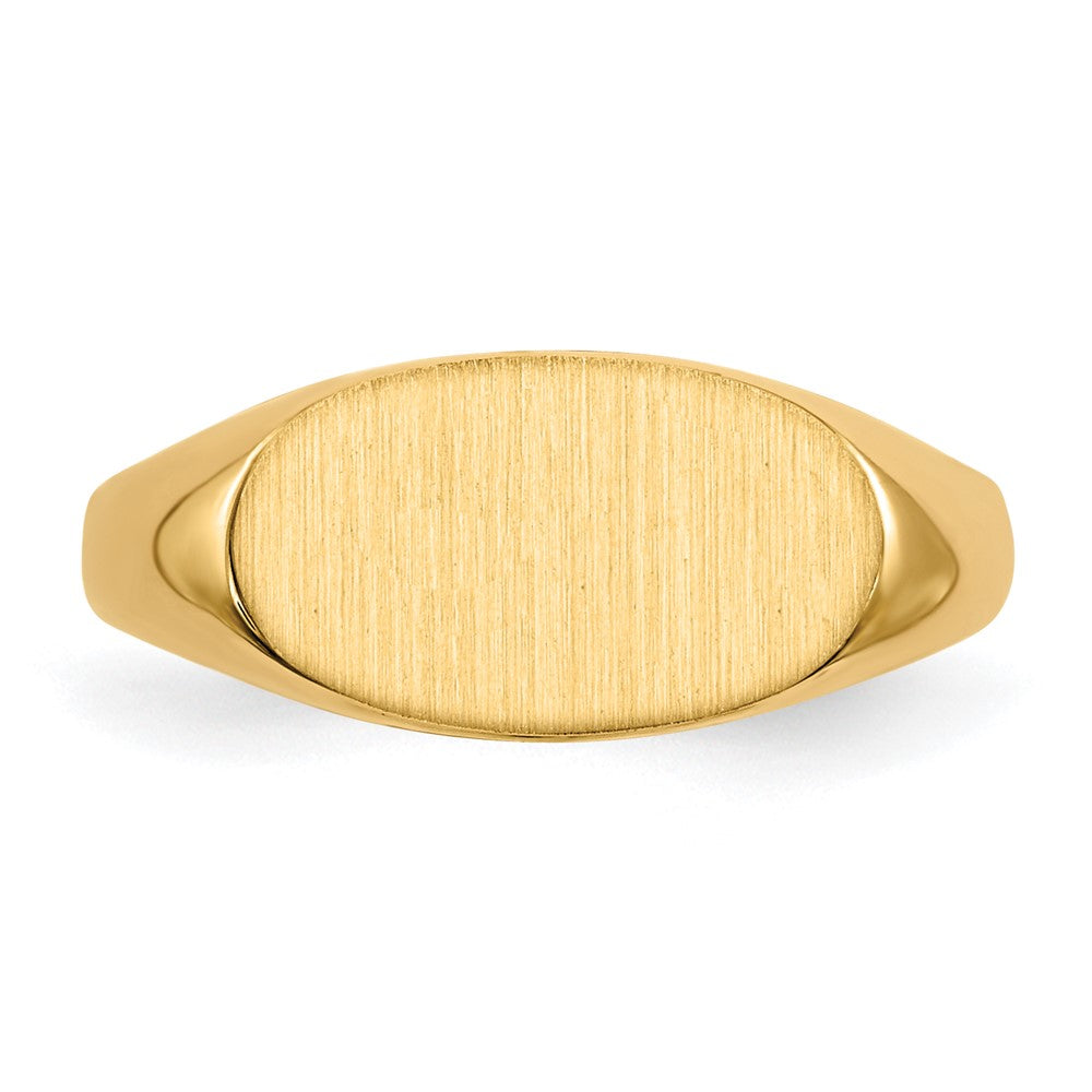 14k 6.25x11.5mm Closed Back Childs Oval Signet Ring
