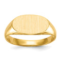 14k 6.25x11.5mm Closed Back Childs Oval Signet Ring