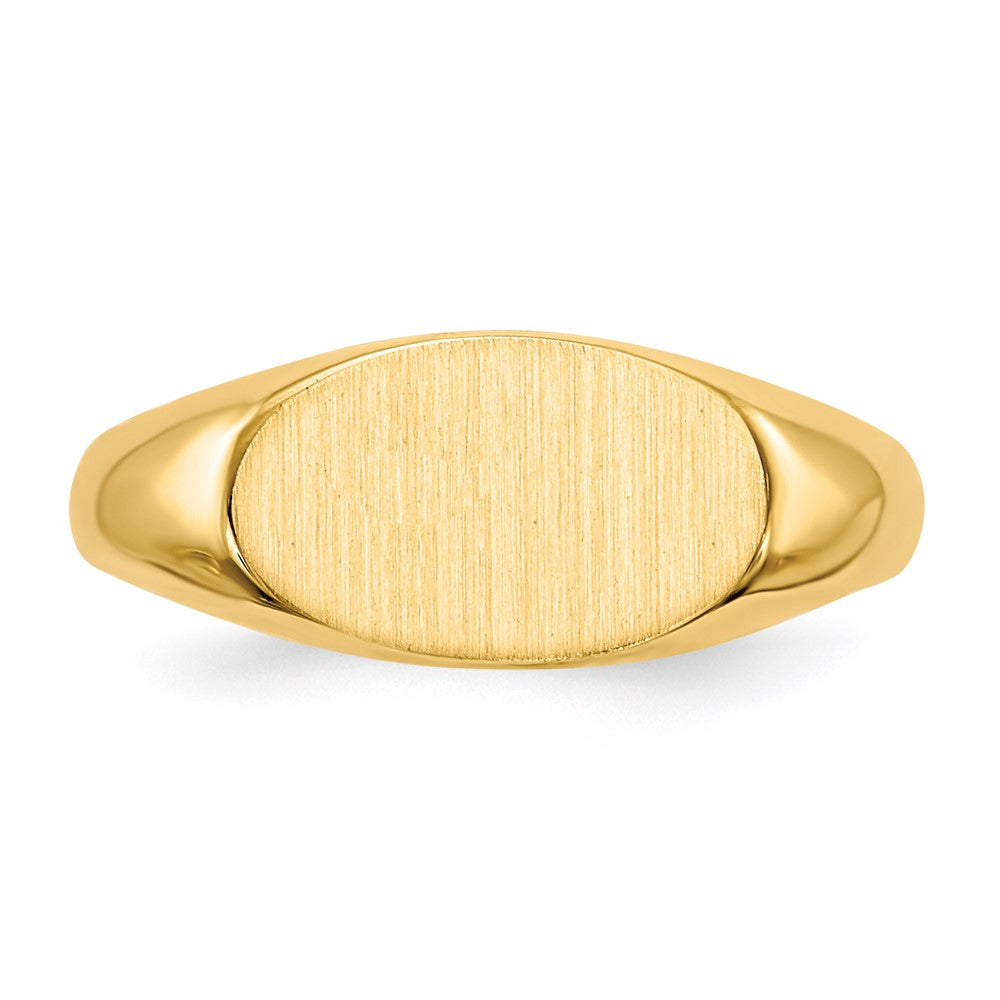 14k 11.0x6.5mm Closed Back Childs Oval Signet Ring