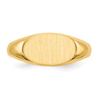 14k 11.0x6.5mm Closed Back Childs Oval Signet Ring