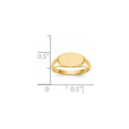 14k 11.0x6.5mm Closed Back Childs Oval Signet Ring