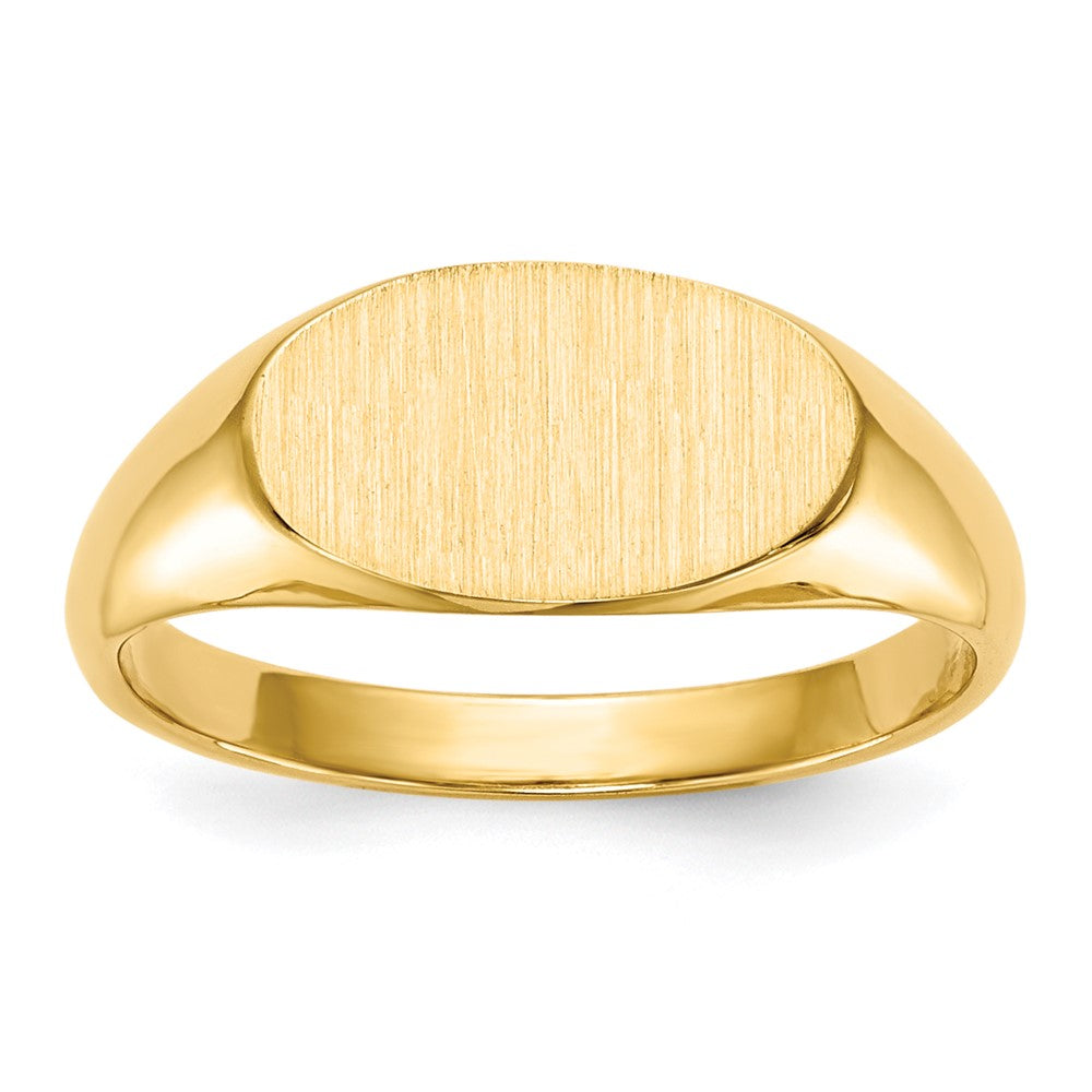 14k 11.0x6.5mm Closed Back Childs Oval Signet Ring