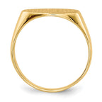 14k 13.5x7.0mm East-West Oval Closed Back Signet Ring