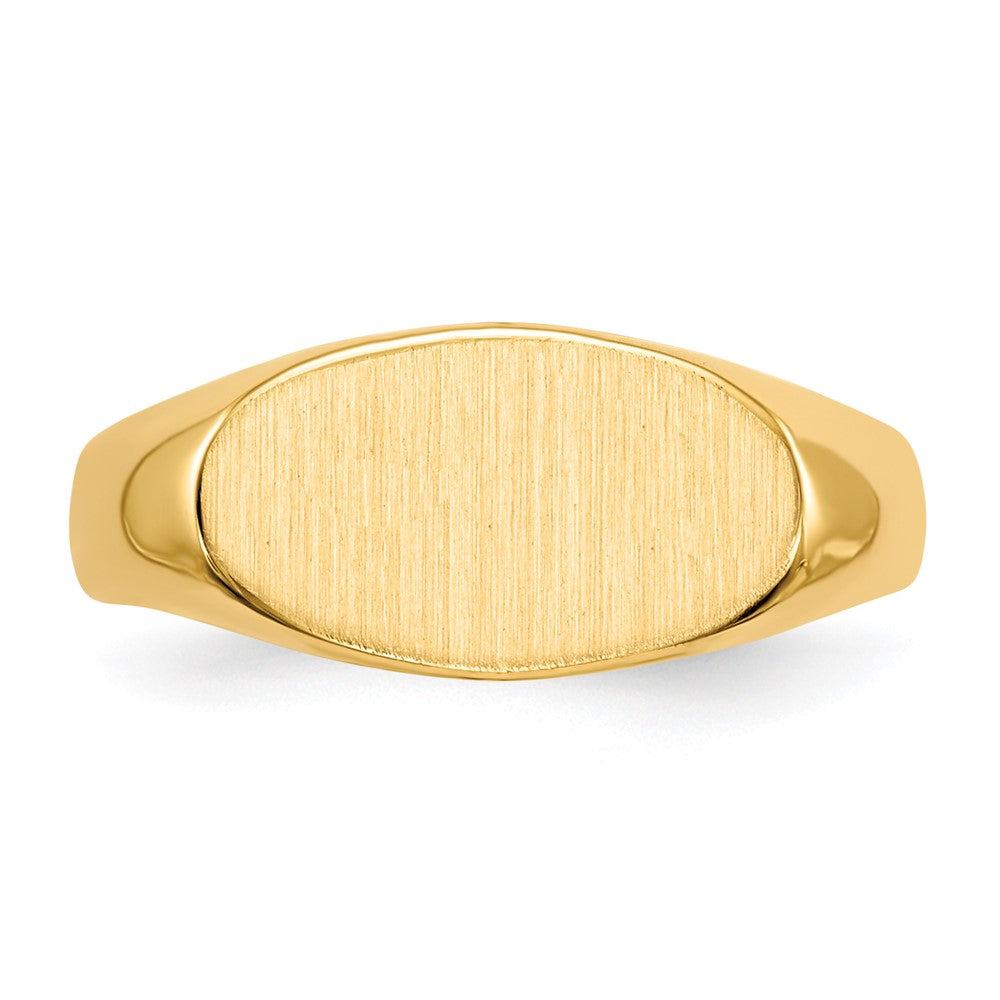 14k 13.5x7.0mm East-West Oval Closed Back Signet Ring