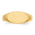 14k 13.5x7.0mm East-West Oval Closed Back Signet Ring