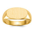 14k 13.5x7.0mm East-West Oval Closed Back Signet Ring