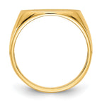 14k 13.5x8.0mm East-West Oval Closed Back Signet Ring