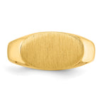 14k 13.5x8.0mm East-West Oval Closed Back Signet Ring