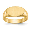 14k 13.5x8.0mm East-West Oval Closed Back Signet Ring