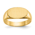 14k 13.5x8.0mm East-West Oval Closed Back Signet Ring