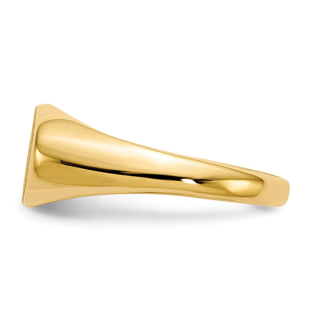 14k 6.5x11.0mm Open Back Childs Oval Signet Ring