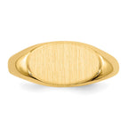 14k 6.5x11.0mm Open Back Childs Oval Signet Ring