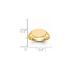 14k 6.5x11.0mm Open Back Childs Oval Signet Ring
