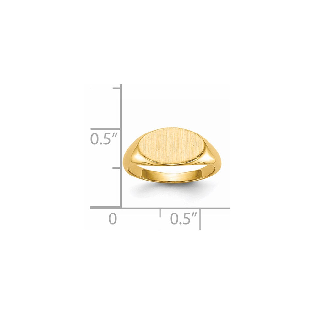 14k 6.5x11.0mm Open Back Childs Oval Signet Ring
