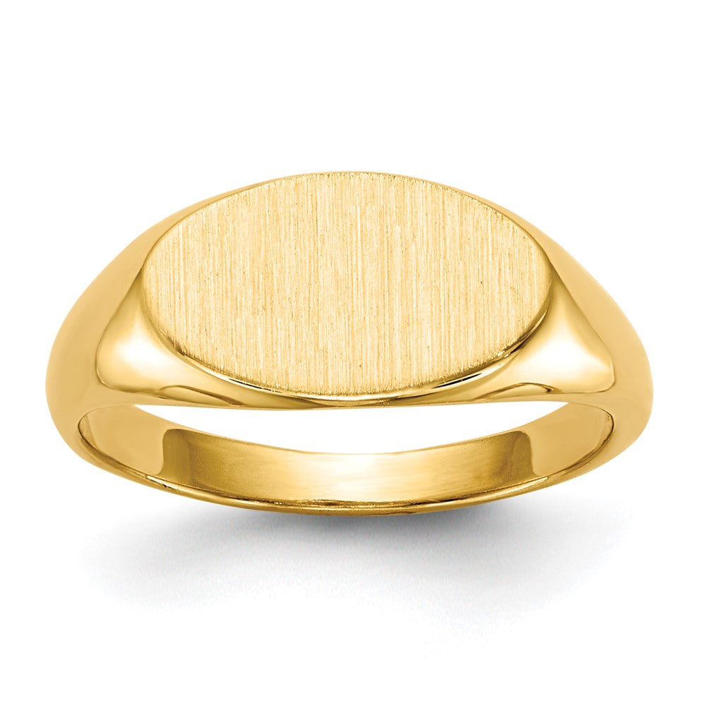 14k 6.5x11.0mm Open Back Childs Oval Signet Ring