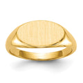 14k 6.5x11.0mm Open Back Childs Oval Signet Ring