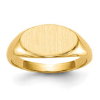 14k 6.5x11.0mm Open Back Childs Oval Signet Ring