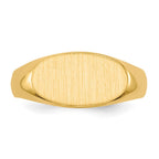 14k 13.5x7.0mm East-West Oval Open Back Signet Ring