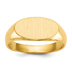 14k 13.5x7.0mm East-West Oval Open Back Signet Ring