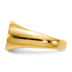 14k 15.0x9.0mm East-West Oval Open Back Signet Ring