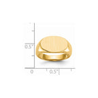14k 15.0x9.0mm East-West Oval Open Back Signet Ring