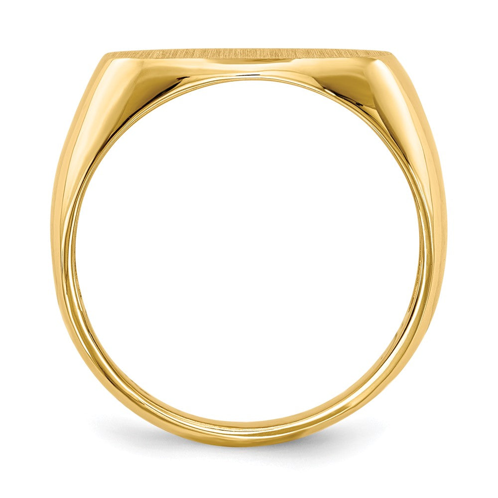 14k 17.0x11.0mm East-West Oval Open Back Mens Signet Ring