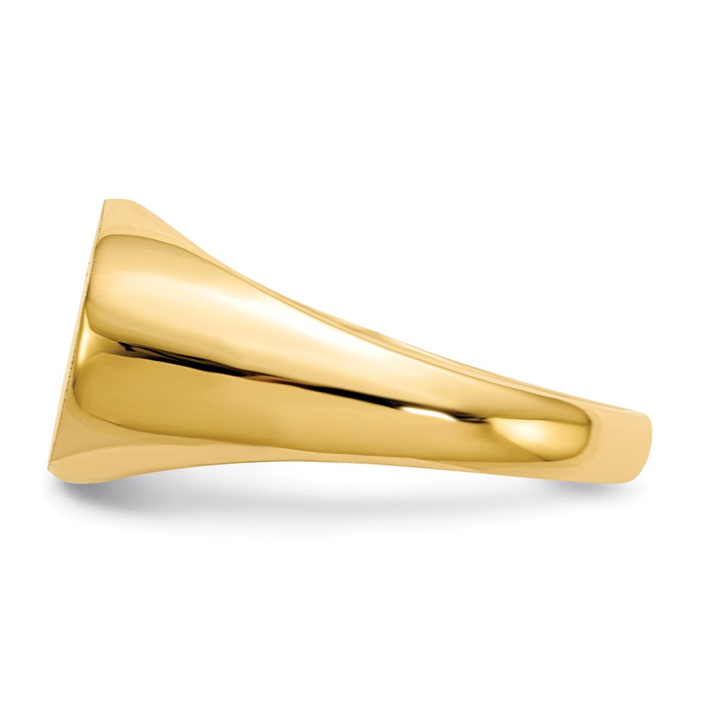 14k 17.0x11.0mm East-West Oval Open Back Mens Signet Ring