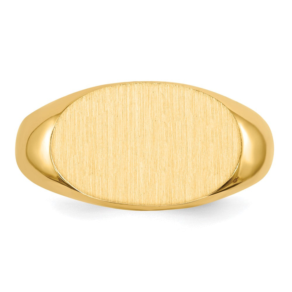 14k 17.0x11.0mm East-West Oval Open Back Mens Signet Ring