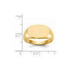 14k 17.0x11.0mm East-West Oval Open Back Mens Signet Ring
