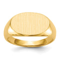 14k 17.0x11.0mm East-West Oval Open Back Mens Signet Ring