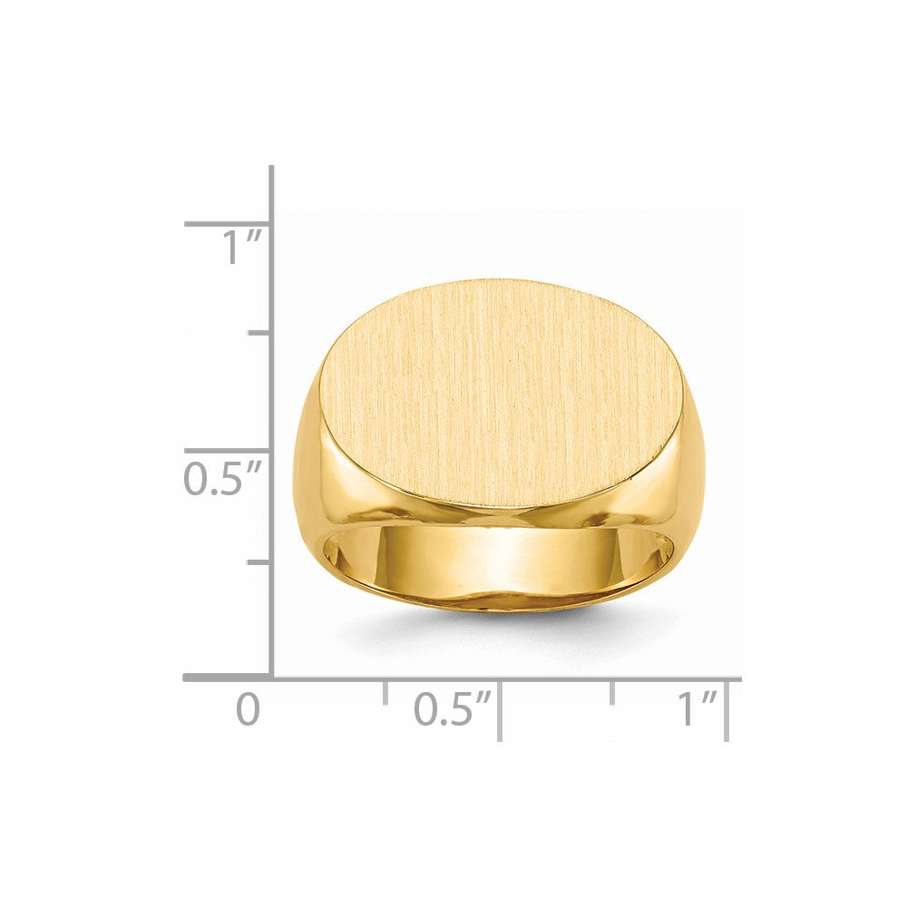 14k 20.5x14.0mm Oval Open Back Mens Signet Ring