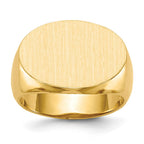 14k 20.5x14.0mm Oval Open Back Mens Signet Ring