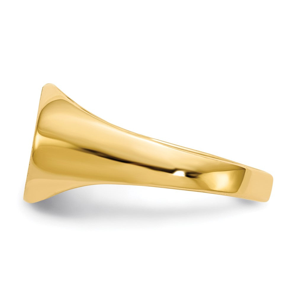 14k 11.0x7.5mm Closed Back Childs Oval Signet Ring