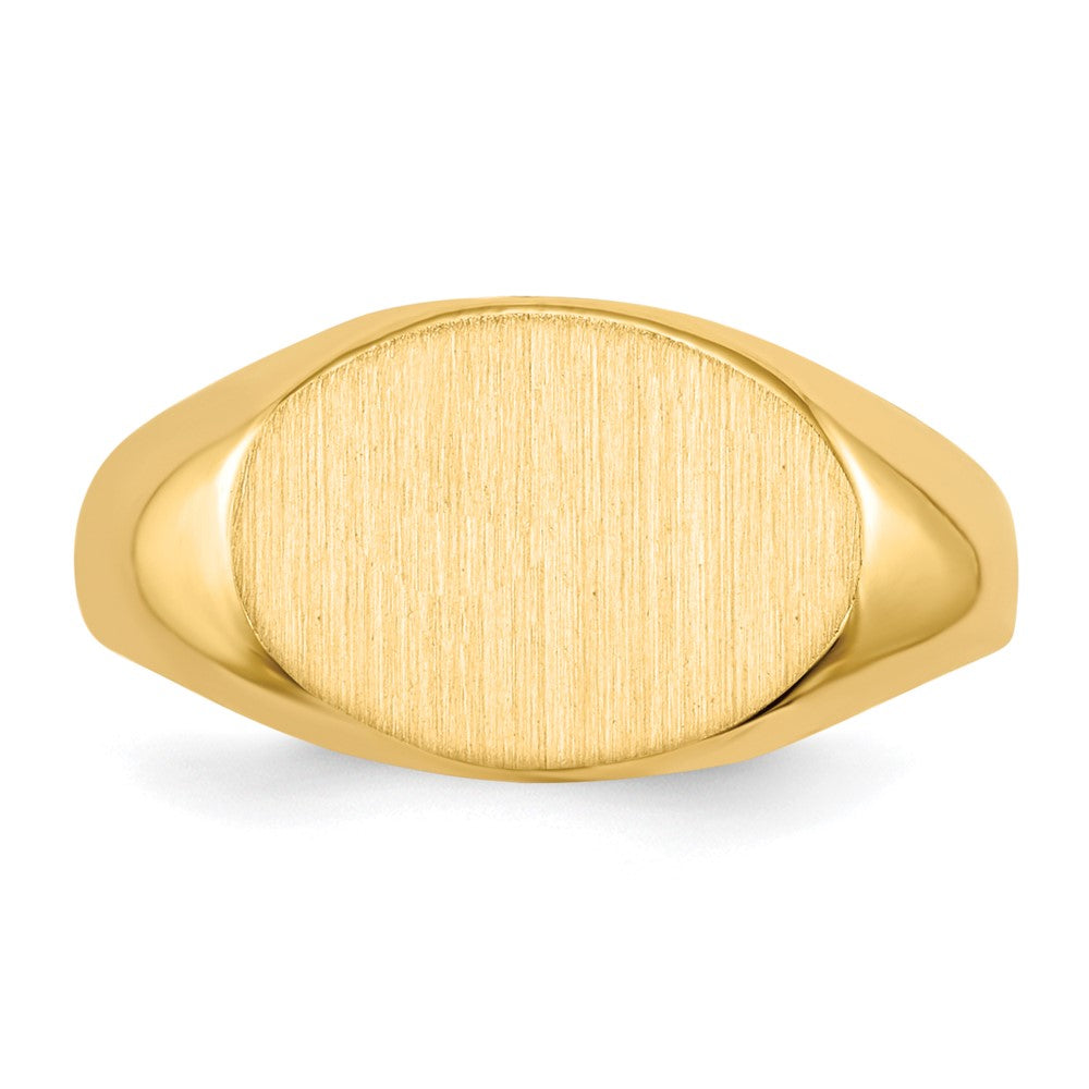 14k 11.0x7.5mm Closed Back Childs Oval Signet Ring