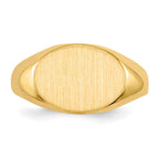 14k 11.0x7.5mm Closed Back Childs Oval Signet Ring