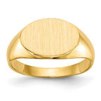 14k 11.0x7.5mm Closed Back Childs Oval Signet Ring