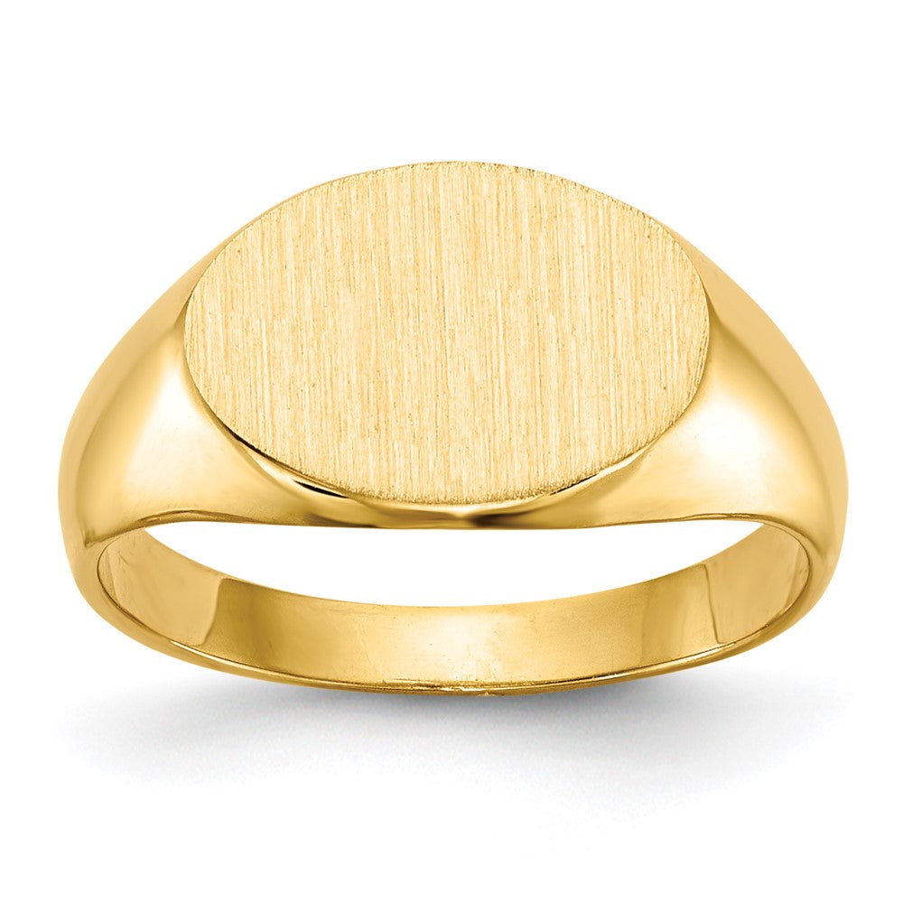 14k 11.0x7.5mm Closed Back Childs Oval Signet Ring