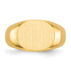 14k 12.5x9.5mm Oval Closed Back Signet Ring