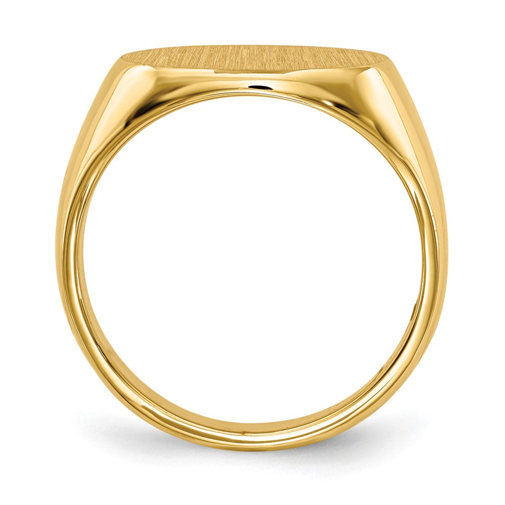 14k 16.0x12.0mm Oval Closed Back Mens Signet Ring