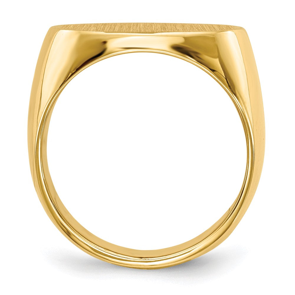 14k 19.0x13.0mm Oval Closed Back Mens Signet Ring