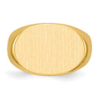 14k 19.0x13.0mm Oval Closed Back Mens Signet Ring