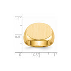 14k 19.0x13.0mm Oval Closed Back Mens Signet Ring