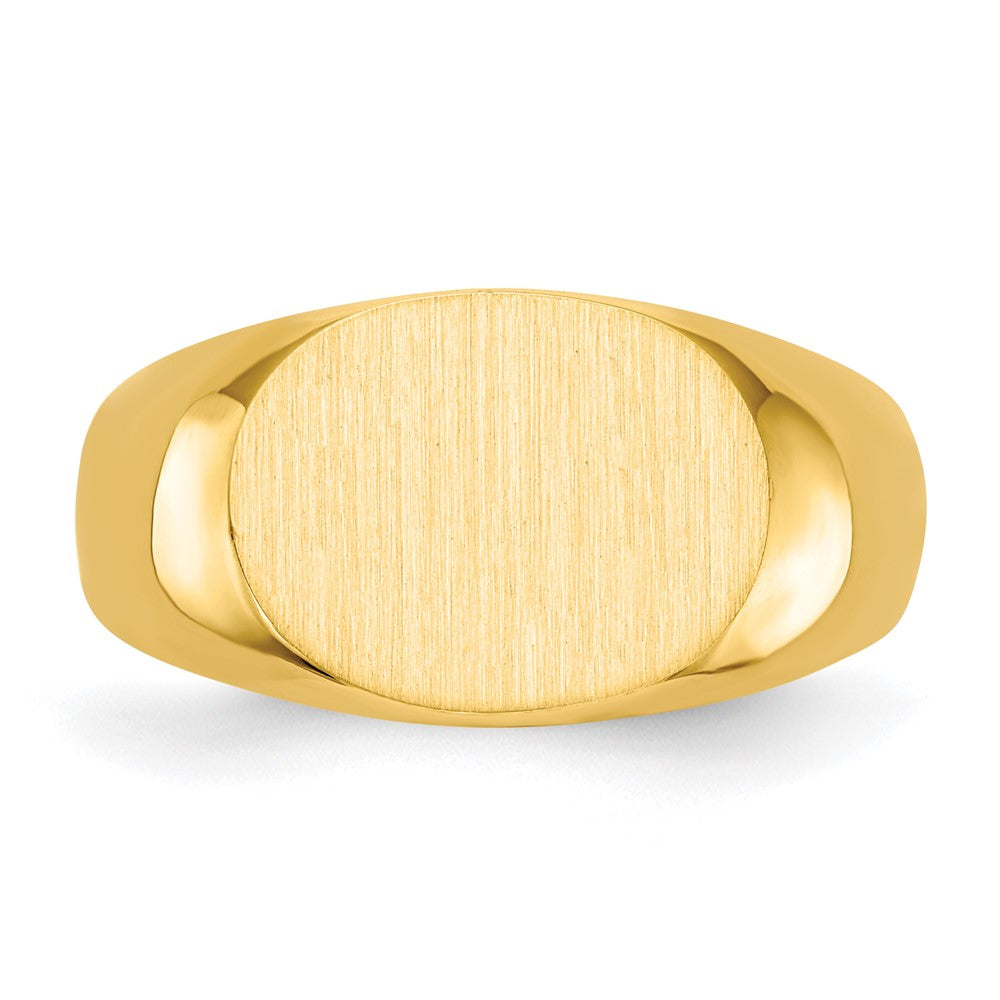 14k 12.5x9.5mm Oval Open Back Signet Ring