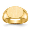 14k 12.5x9.5mm Oval Open Back Signet Ring