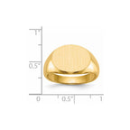 14k 16.0x12.0mm Oval Open Back Mens Signet Ring