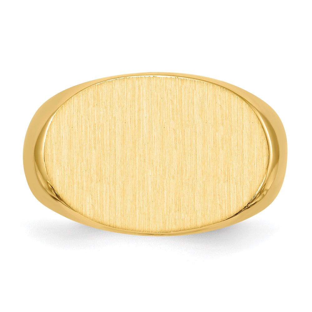 14k 19.0x13.0mm Oval Open Back Mens Signet Ring