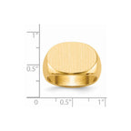 14k 19.0x13.0mm Oval Open Back Mens Signet Ring