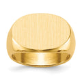 14k 19.0x13.0mm Oval Open Back Mens Signet Ring